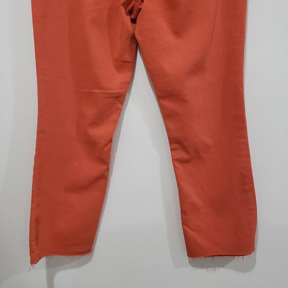 Pilcro & the Letterpress High Rise Bootcut Jeans Size 32 Orange Fray Hem Casual - Picture 11 of 16